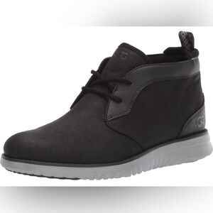 UGG Men’s Black Leather Union Chukka Lace Up Casual Workwear Fall Winter Boots
